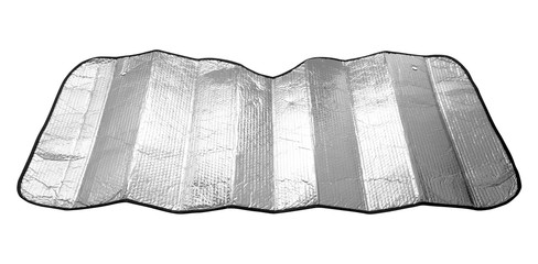 Car windshield sunshade isolated on white background