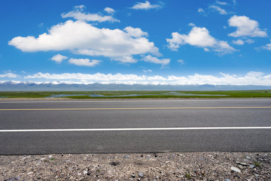 road in grassland