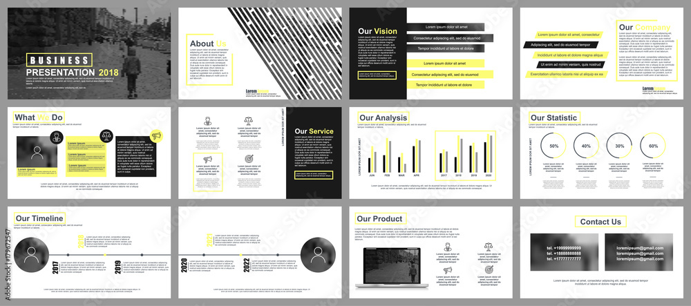 Poster yellow and black business presentation slides templates from infographic elements. can be used for p