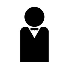 Man with bow tie it is black icon .