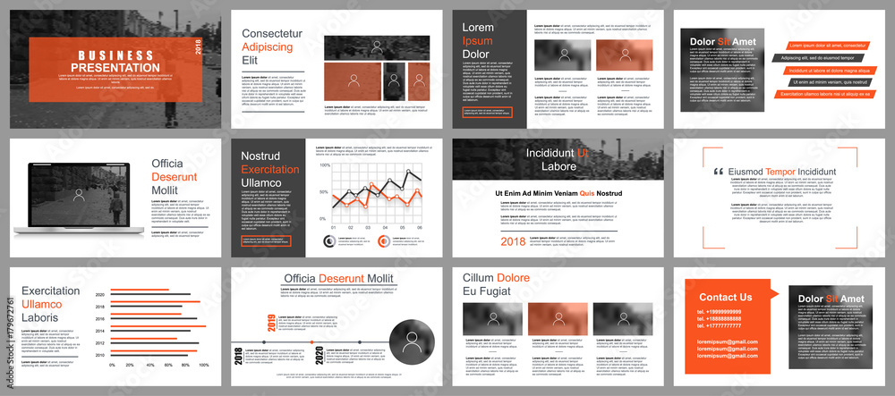 Poster business presentation slides templates from infographic elements. can be used for presentation, flye