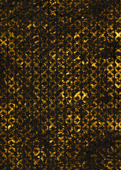 Crumped golden paper background with diamond pattern