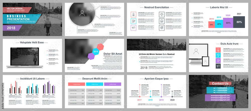 Aufkleber Business presentation slides templates from infographic elements. Can be used for presentation, flyer and leaflet, brochure, corporate report, marketing, advertising, annual report, banner, booklet.