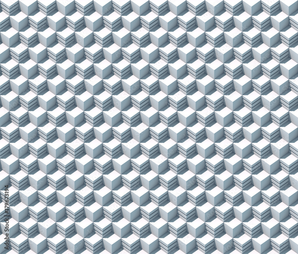 Poster Abstract cubes seamless pattern background 3d rendering