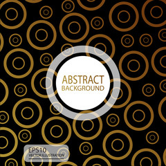 Abstract black geometric background vector from circles yellow for screen saver, banner ...