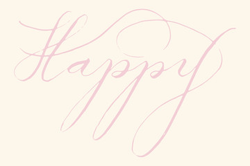 Happy word calligraphy design | Creative graphic element