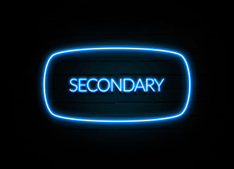 Secondary  - colorful Neon Sign on brickwall