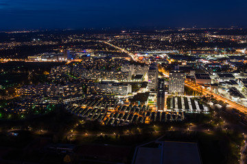 Fototapeta premium The Olympic village from the Olympic tower at night