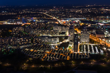 The Olympic village from the Olympic tower at night