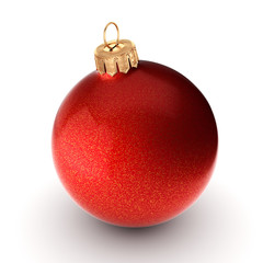 3D rendering red Christmas ball