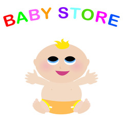 baby store colorful logo with child