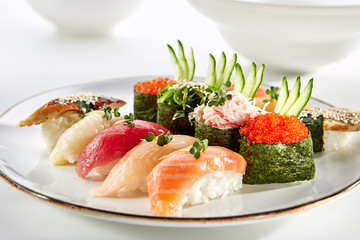 Exquisite Asian menu in the restaurant