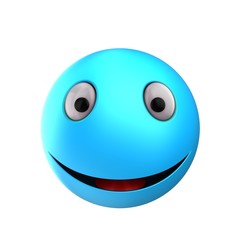 Fototapeta premium 3d blue emoticon smile