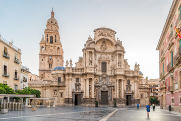 Fototapeta na wymiar Saint Mary Cathedral at the place of Cardinal Belluga in Murcia, Spain