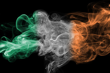 Ireland flag smoke