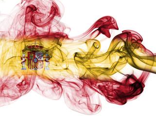 Spain flag smoke