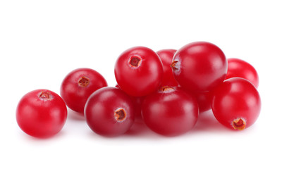 Cranberry isolated on white. With clipping path. Full depth of field.