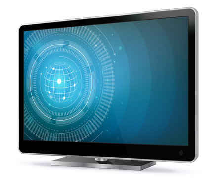 TV Screen With Technology Wallpaper Vector Illustration isolated on white.
