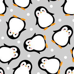 Snowman Seamless Pattern Background, Christmas Vector illustration