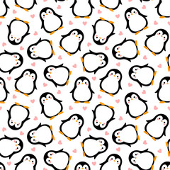 Naklejka premium Snowman Seamless Pattern Background, Christmas Vector illustration