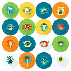 Dessert Icon Set in Modern Flat Design Style
