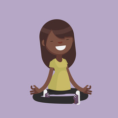 Female character in casual clothes: Vector illustration.