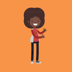 Female character in casual clothes: Vector illustration.