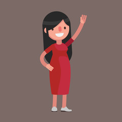 Female character in casual clothes: Vector illustration.