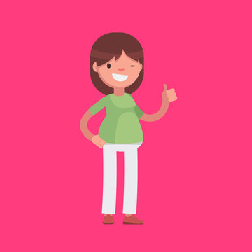 Female character in casual clothes: Vector illustration.