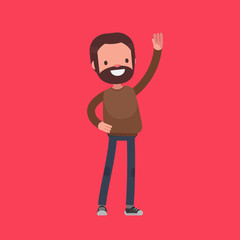 Male character in casual clothes: Vector illustration.