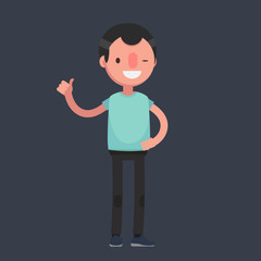 Male character in casual clothes: Vector illustration.