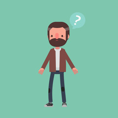 Senior character: Vector illustration of senior man in casual cloth.