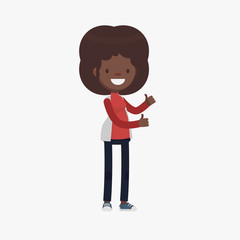 Female character in casual clothes: Vector illustration.