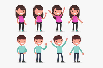 Cute little kids vector illustration