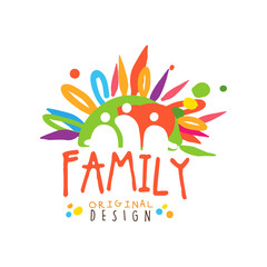 Fototapeta na wymiar Abstract family logo with flat colors