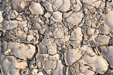 Cracked dry brown soil background, global warming effect