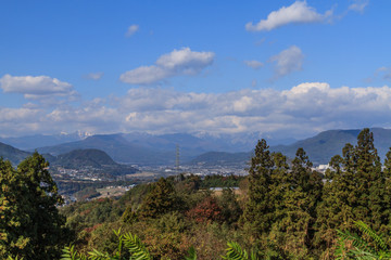 赤城高原SAからみた秋の群馬県の風景