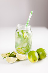 Mojito cocktail on white background