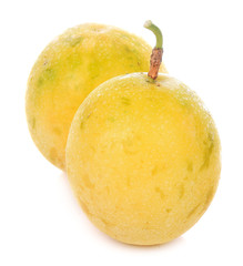 Passion fruit isolated on the white background.