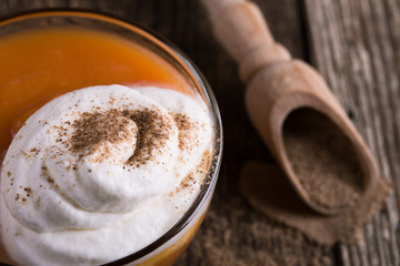 Pumpkin spice latte with whipped cream