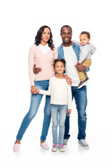 Obraz premium happy african american family with two kids