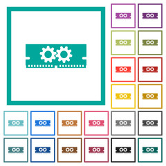 Memory optimization flat color icons with quadrant frames