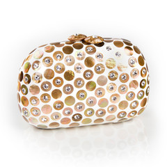 Women's handbag isolated white background.