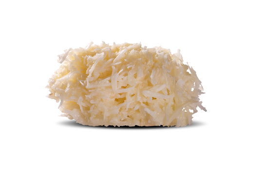 Peruvian cocadas, a traditional coconut dessert sold usually on the streets, made of grated coconut and white or brown sugar.