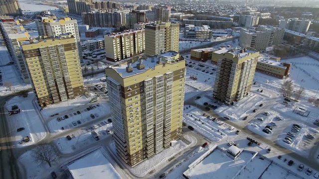 New microdistrict with the newly houses in the city
