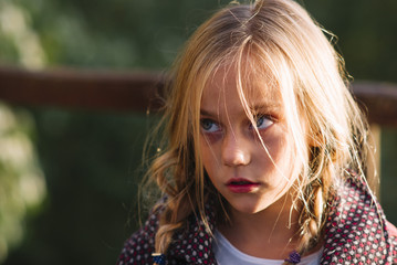 Naklejka premium little blonde girl portrait