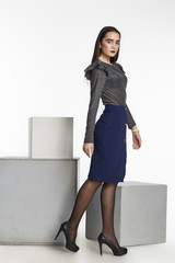 Fashionable girl background isolated