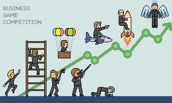 Vector Pixel Art Business Game