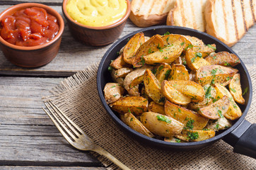 Roasted potato with parsley
