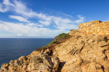 Street lights and beautiful nature. Sintra, Portugal